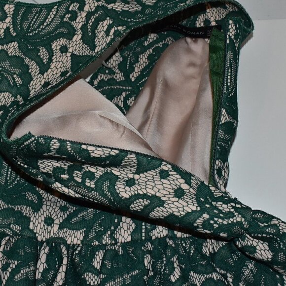 Zara Women Sleeveless Emerald Green Lace Princess Dress Size S - Picture 12 of 16